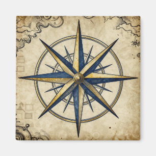 Vintage nautische Kompassrose Magnet