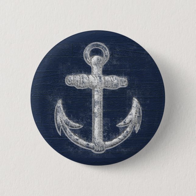 Vintage nautischer Anker Button (Vorderseite)