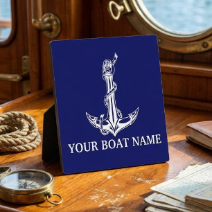 Vintage nautisches Ankertau Boot Name Fotoplatte
