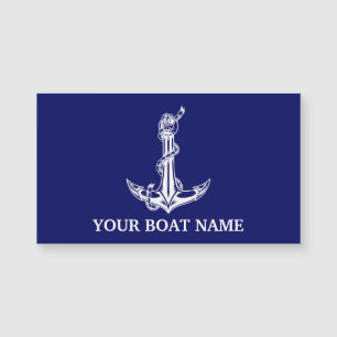 Vintage nautisches Ankertau Boot Name Magnetkarte