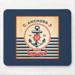 Vintage nautisches Poster Mousepad