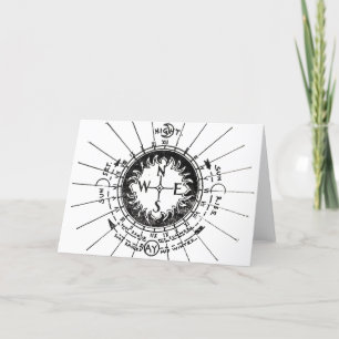 Vintage Navigation Compass Feiertagskarte