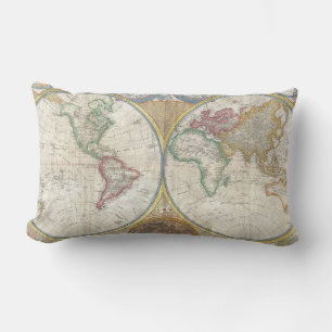 Vintage Navigations-Weltkarte Lendenkissen