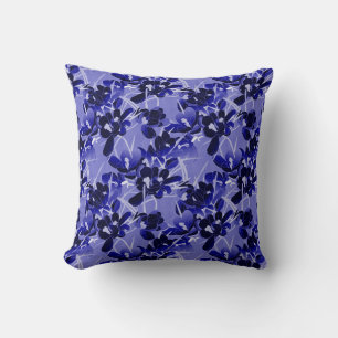 Vintage Navy Blau & Grau Blumenmuster Kissen