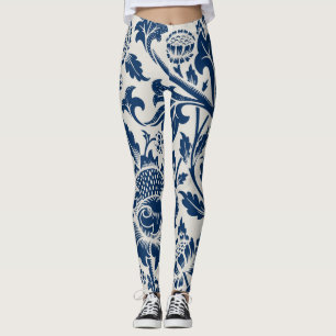 Vintage Navy Botanic-Muster Leggings