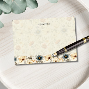 Vintage-Navy-Terrakotta-Wildblumen-Personalisiert Post-it Klebezettel