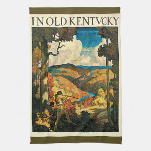 Vintage-NC-Wyeth-Reiseposter, In Old Kentucky Geschirrtuch