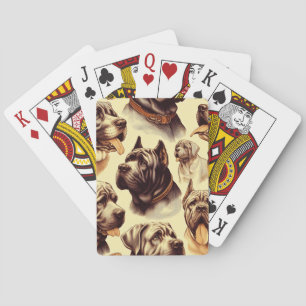 Vintage Neapolitan Mastiff Illustration Spielkarten