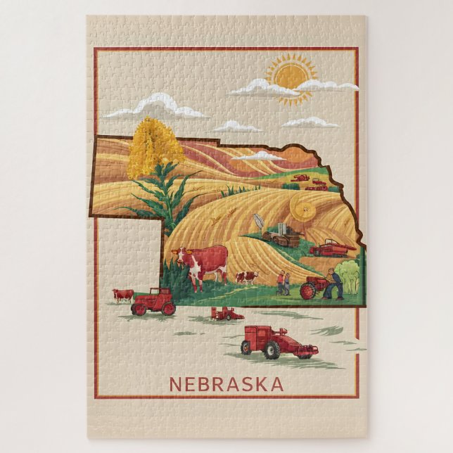 Vintage Nebraska Heartland Farm Scene (Vertikal)