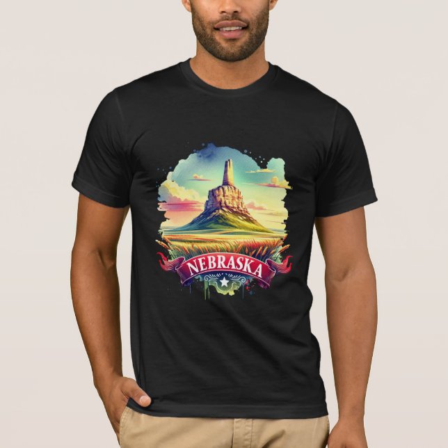 Vintage Nebraska Map T-Shirts – Retro us state (Vorderseite)