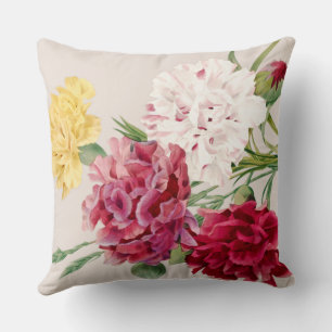 Vintage-Nelken-Blumenillustration Kissen