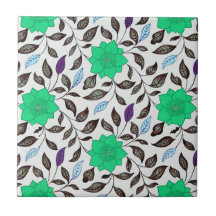 Vintage Neo Mint China Poppy Blumenmuster Muster