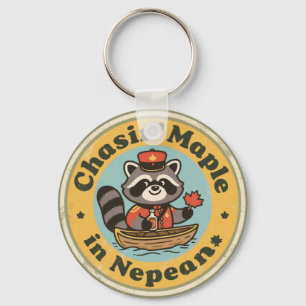 Vintage Nepean Ontario Waschbär-Geschenk Schlüsselanhänger