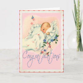 Vintage neue Baby-Gratulationskarte Karte
