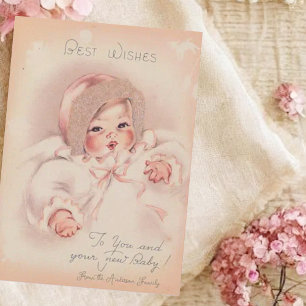 Vintage neue Baby-Gratulationskarte Karte