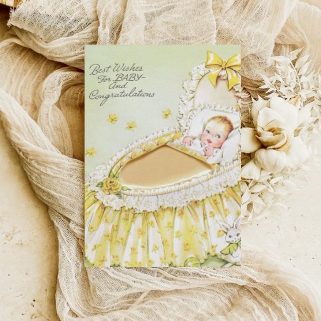 Vintage neue Baby-Gratulationskarte Karte (Von Creator hochgeladen)