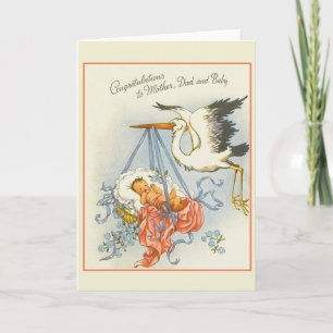 Vintage neue Baby-Gratulationskarte Karte
