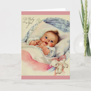 Vintage neue Baby-Grußkarte Karte