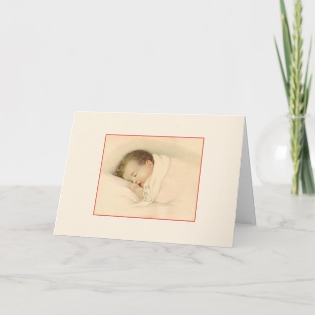 Vintage neue Baby-Note Karte (Vorderseite)