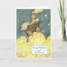 Vintage neue Babygratulation Karte