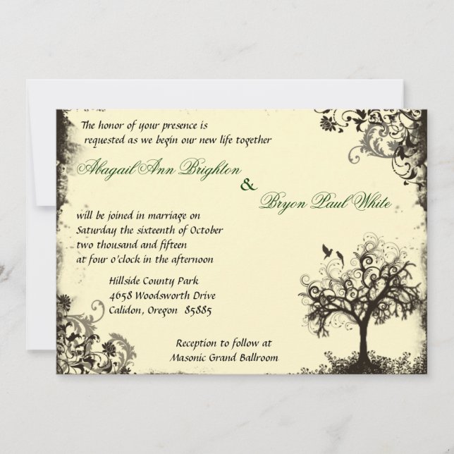 Vintage neue Lebenseinladung in Cremefarben Einladung (Vorderseite)