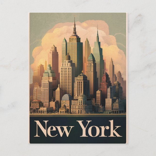 Vintage neue York Postkarte (Vorderseite)
