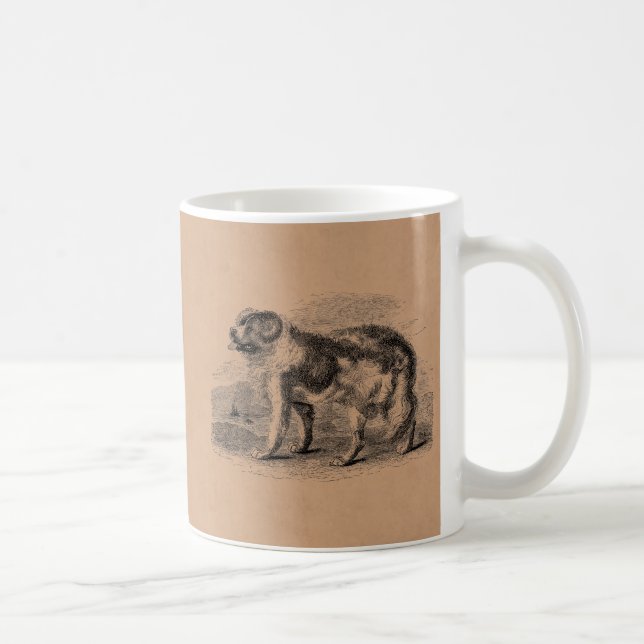 Vintage Neufundland-Hunde1800s Hundeillustration Kaffeetasse (Rechts)