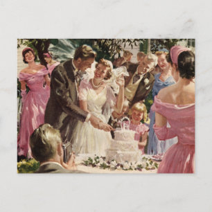 Vintage Neuheiten Cake Cutting, Adressenänderung Ankündigungspostkarte