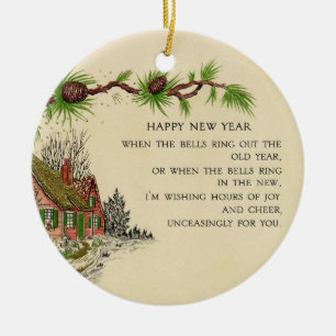 Vintage Neujahrsschmuck Keramik Ornament