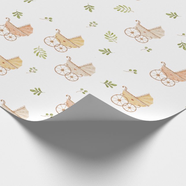 Vintage, neutrale Wasserfarbenspülung Geschenkpapier (Ecke)