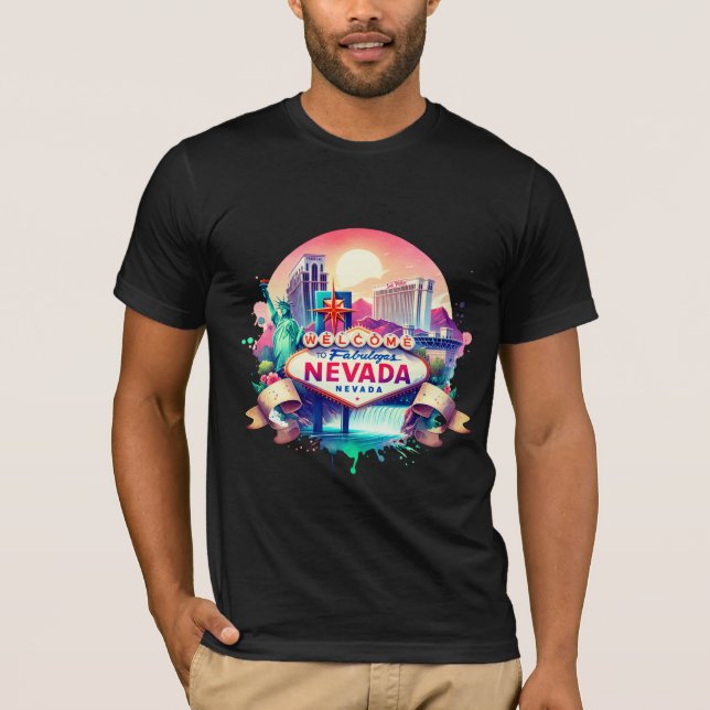 Vintage Nevada Map T-Shirts – Retro us state (Vorderseite)