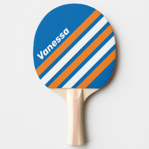 Vintage New Amsterdam Schrägstreifen mit Namen Tischtennis Schläger