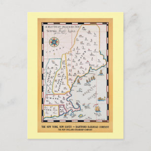 Vintage New England Karte Sommer Reise