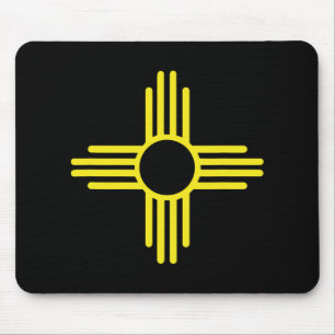 Vintage New Mexico Flagge Zia Sonne Retro abgenutz Mousepad