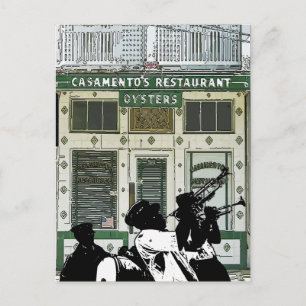 Vintage New Orleans Blechband Postkarte