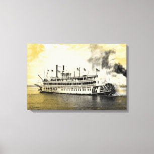 Vintage New Orleans Louisiana Stern Wheeler Leinwanddruck