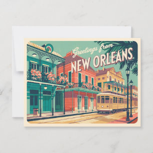 Vintage New Orleans Postkarte Grüße aus