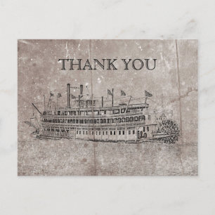 Vintage New Orleans Stern Wheeler Carte de remerci