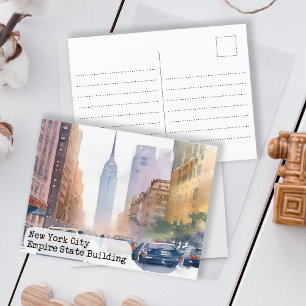 Vintage New York Aquarell Postkarte