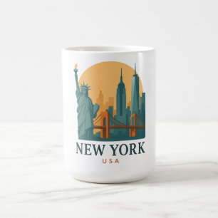 Vintage New York City – Minimalistischer Reise- Kaffeetasse