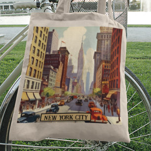 Vintage New York City Reiseplakat-Stil Tragetasche