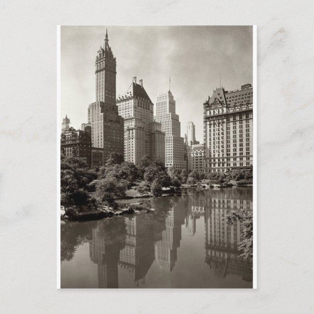Vintage New York City Skyline Postkarte (Vorderseite)