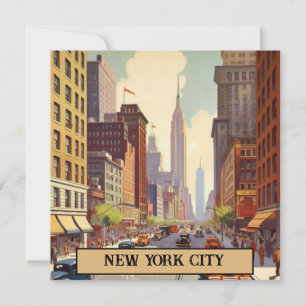 Vintage-New-York-City-Straßenszene mit individuell Karte