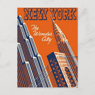 Vintage New York City, USA - Postkarte