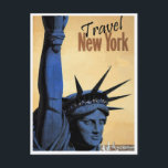 Vintage New York Travel Postcard Postkarte<br><div class="desc">Vintage Travel Ad</div>
