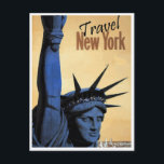 Vintage New York Travel Postcard Postkarte<br><div class="desc">Vintage Travel Ad</div>
