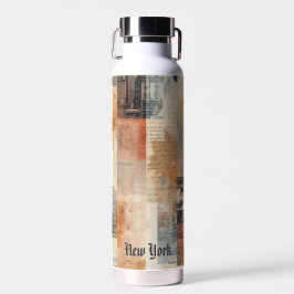Vintage New York Urban Collage Art Trinkflasche