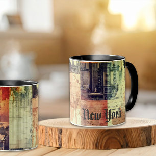Vintage-New-York-Urban-Collage-Kunst Tasse