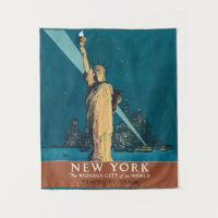 Vintage New York Wonder City Freiheitsstatue Kunst