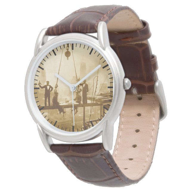 Vintage New Yorker Eisenarbeiter Armbanduhr (Schrägansicht)